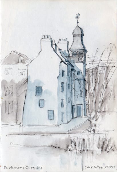 Sketch of St Ninians Quayside by Cait Webb